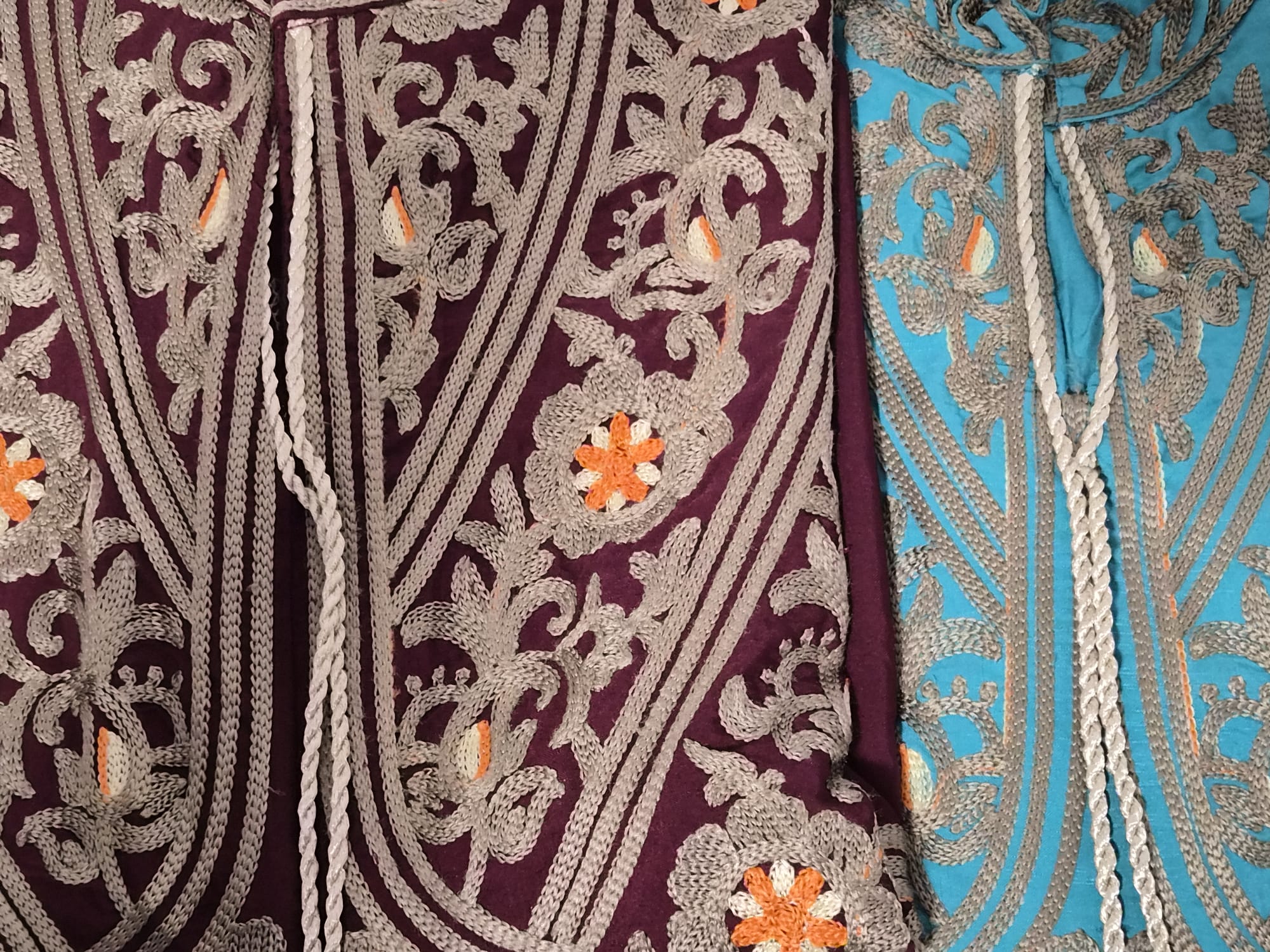 Long sleeve embroidered V-Neck long sleeve dress, modest