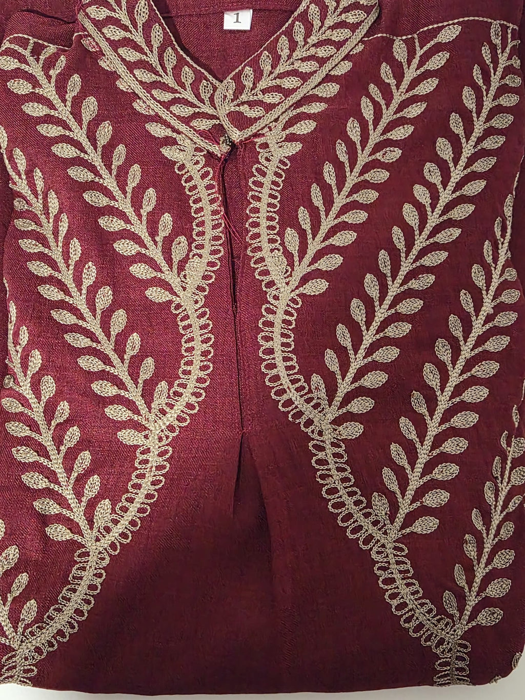 Elegant long sleeve modest dress embroidery close