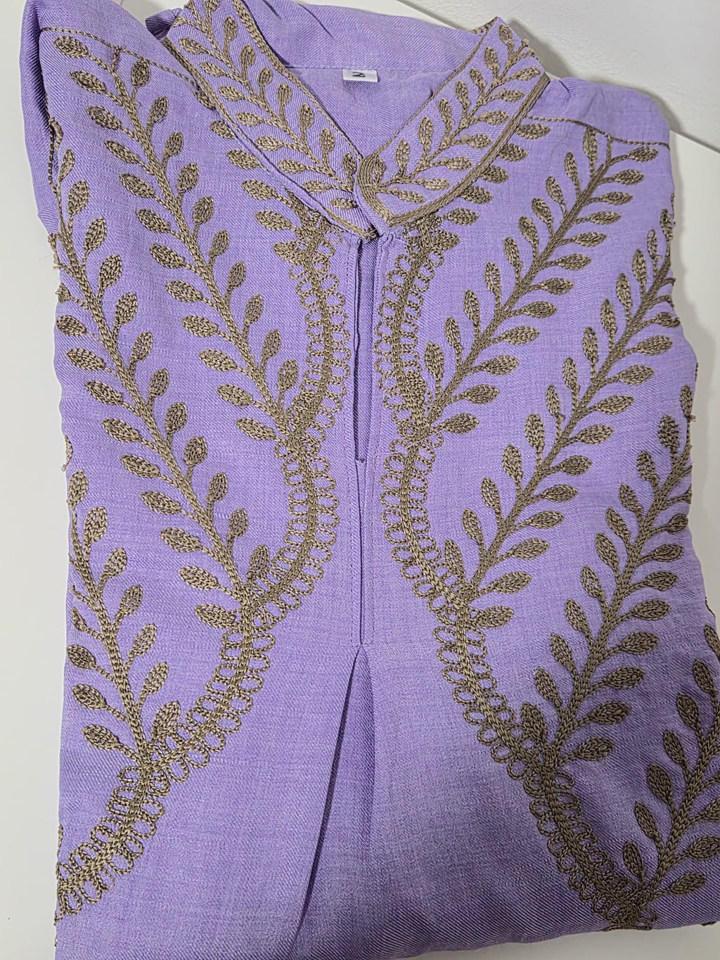 Elegant long sleeve modest dress embroidery close