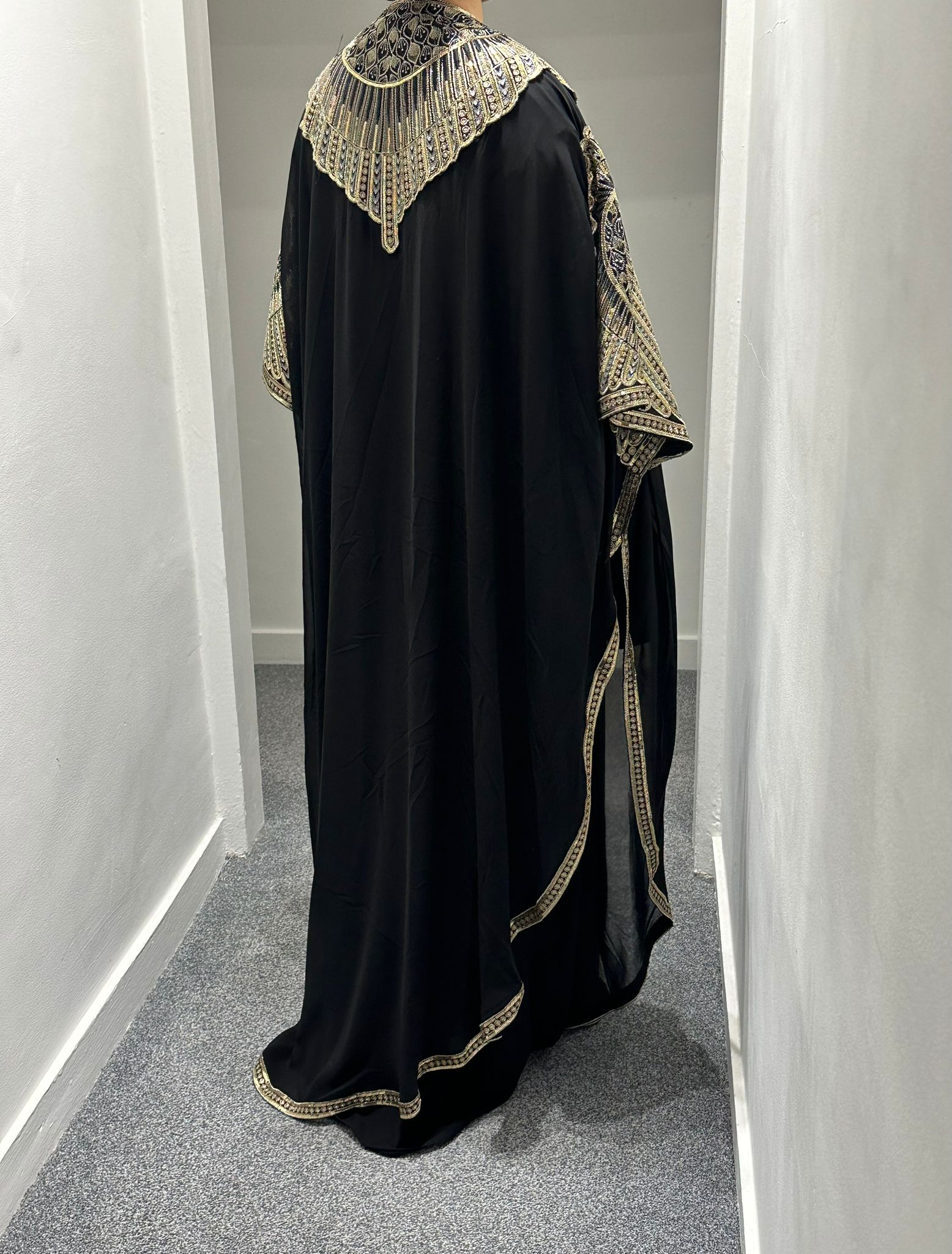 Long sleeve dress with shawl
